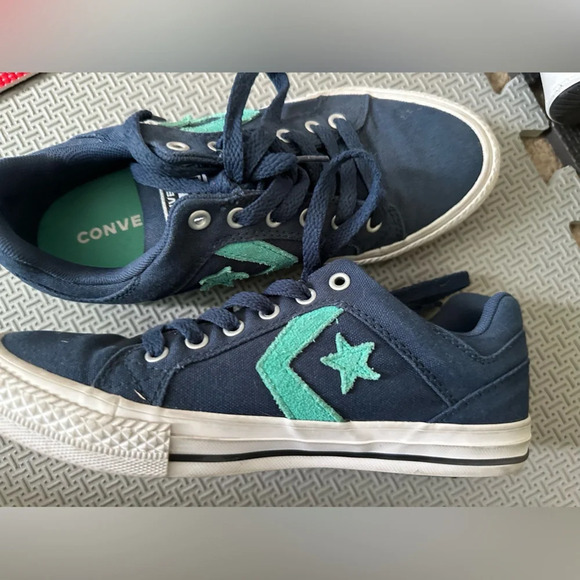 Blue with teal All Star Converse size 3 - Picture 1 of 5